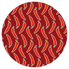 Chili-pattern-red Round Trivet by uniart180623