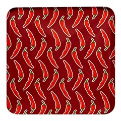 Chili-pattern-red Square Glass Fridge Magnet (4 Pack) by uniart180623