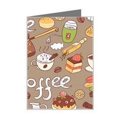 Vector-seamless-pattern-with-doodle-coffee-equipment Mini Greeting Card by uniart180623