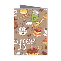 Vector-seamless-pattern-with-doodle-coffee-equipment Mini Greeting Cards (pkg Of 8) by uniart180623