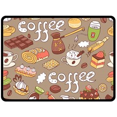 Vector-seamless-pattern-with-doodle-coffee-equipment Fleece Blanket (large) by uniart180623