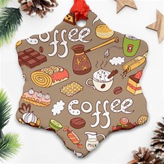 Vector-seamless-pattern-with-doodle-coffee-equipment Ornament (snowflake)