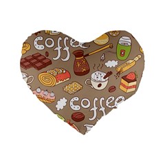 Vector-seamless-pattern-with-doodle-coffee-equipment Standard 16  Premium Heart Shape Cushions by uniart180623