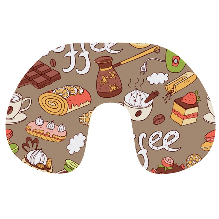 Vector-seamless-pattern-with-doodle-coffee-equipment Travel Neck Pillow