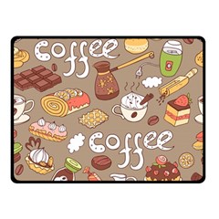 Vector-seamless-pattern-with-doodle-coffee-equipment Two Sides Fleece Blanket (small) by uniart180623