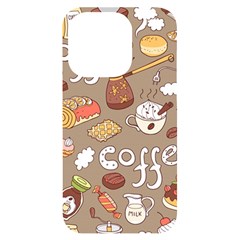 Vector-seamless-pattern-with-doodle-coffee-equipment Iphone 14 Pro Black Uv Print Case