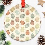 Seamless-pattern-colorful-easter-egg-flat-icons-painted-traditional-style Ornament (Round) Front