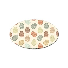 Seamless-pattern-colorful-easter-egg-flat-icons-painted-traditional-style Sticker (oval) by uniart180623