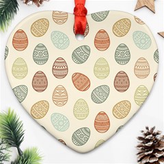 Seamless-pattern-colorful-easter-egg-flat-icons-painted-traditional-style Heart Ornament (two Sides) by uniart180623