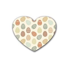 Seamless-pattern-colorful-easter-egg-flat-icons-painted-traditional-style Rubber Heart Coaster (4 Pack) by uniart180623