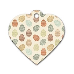 Seamless-pattern-colorful-easter-egg-flat-icons-painted-traditional-style Dog Tag Heart (two Sides) by uniart180623