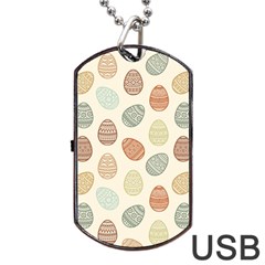 Seamless-pattern-colorful-easter-egg-flat-icons-painted-traditional-style Dog Tag Usb Flash (one Side) by uniart180623