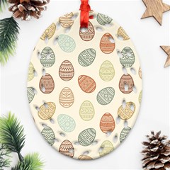 Seamless-pattern-colorful-easter-egg-flat-icons-painted-traditional-style Ornament (oval Filigree) by uniart180623