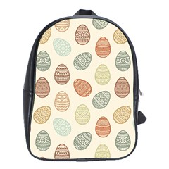 Seamless-pattern-colorful-easter-egg-flat-icons-painted-traditional-style School Bag (xl) by uniart180623