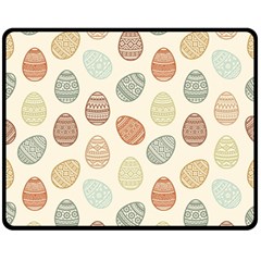 Seamless-pattern-colorful-easter-egg-flat-icons-painted-traditional-style Two Sides Fleece Blanket (medium) by uniart180623