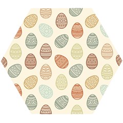 Seamless-pattern-colorful-easter-egg-flat-icons-painted-traditional-style Wooden Puzzle Hexagon by uniart180623