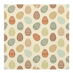 Seamless-pattern-colorful-easter-egg-flat-icons-painted-traditional-style Banner And Sign 4  X 4  by uniart180623