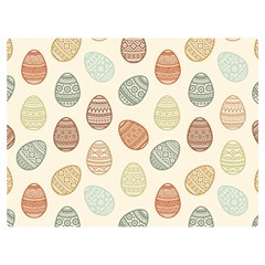 Seamless-pattern-colorful-easter-egg-flat-icons-painted-traditional-style Two Sides Premium Plush Fleece Blanket (extra Small) by uniart180623