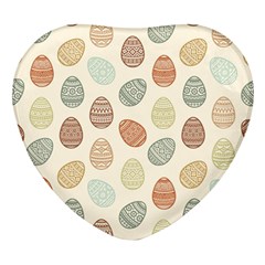 Seamless-pattern-colorful-easter-egg-flat-icons-painted-traditional-style Heart Glass Fridge Magnet (4 Pack) by uniart180623