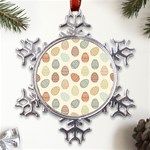 Seamless-pattern-colorful-easter-egg-flat-icons-painted-traditional-style Metal Large Snowflake Ornament Front