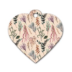 Watercolor-floral-seamless-pattern Dog Tag Heart (one Side) by uniart180623