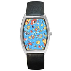 Hand-drawn-seamless-pattern-summer-time Barrel Style Metal Watch by uniart180623