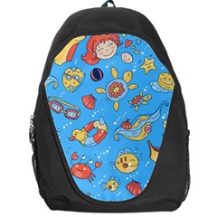 Hand-drawn-seamless-pattern-summer-time Backpack Bag by uniart180623