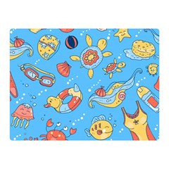 Hand-drawn-seamless-pattern-summer-time Two Sides Premium Plush Fleece Blanket (mini) by uniart180623