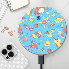 Hand-drawn-seamless-pattern-summer-time Wireless Fast Charger(white) by uniart180623