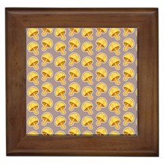 Yellow-mushroom-pattern Framed Tile by uniart180623