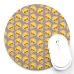 Yellow-mushroom-pattern Round Mousepad Front