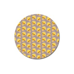 Yellow-mushroom-pattern Magnet 3  (round) by uniart180623