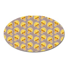 Yellow-mushroom-pattern Oval Magnet by uniart180623