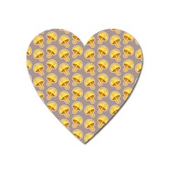 Yellow-mushroom-pattern Heart Magnet by uniart180623