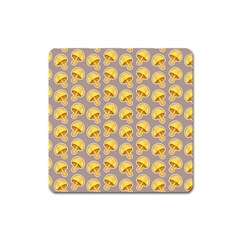 Yellow-mushroom-pattern Square Magnet by uniart180623