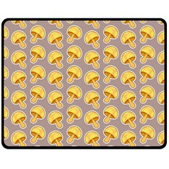 Yellow-mushroom-pattern Two Sides Fleece Blanket (medium) by uniart180623