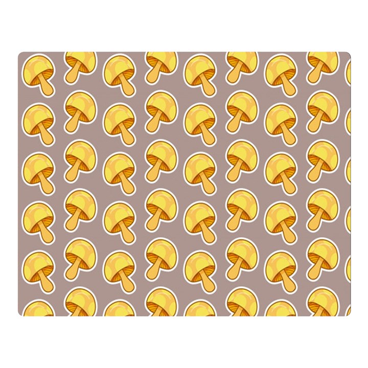 Yellow-mushroom-pattern Premium Plush Fleece Blanket (Large)