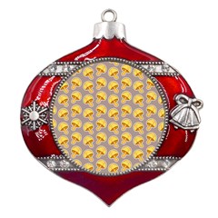 Yellow-mushroom-pattern Metal Snowflake And Bell Red Ornament by uniart180623