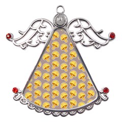 Yellow-mushroom-pattern Metal Angel With Crystal Ornament by uniart180623