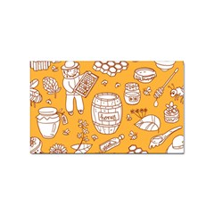 Vector-honey-element-doodle-seamless-pattern-with-beehive-beeke Sticker (rectangular) by uniart180623