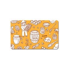 Vector-honey-element-doodle-seamless-pattern-with-beehive-beeke Magnet (name Card) by uniart180623