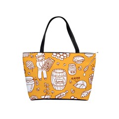 Vector-honey-element-doodle-seamless-pattern-with-beehive-beeke Classic Shoulder Handbag by uniart180623