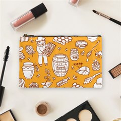 Vector-honey-element-doodle-seamless-pattern-with-beehive-beeke Cosmetic Bag (medium) by uniart180623