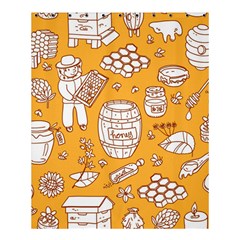 Vector-honey-element-doodle-seamless-pattern-with-beehive-beeke Shower Curtain 60  X 72  (medium) 