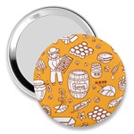 Vector-honey-element-doodle-seamless-pattern-with-beehive-beeke 3  Handbag Mirrors Front