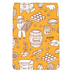 Vector-honey-element-doodle-seamless-pattern-with-beehive-beeke Removable Flap Cover (l) by uniart180623