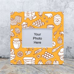 Vector-honey-element-doodle-seamless-pattern-with-beehive-beeke White Box Photo Frame 4  X 6  by uniart180623