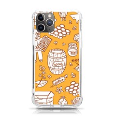 Vector-honey-element-doodle-seamless-pattern-with-beehive-beeke Iphone 11 Pro 5 8 Inch Tpu Uv Print Case by uniart180623