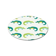 Cute-cartoon-alligator-kids-seamless-pattern-with-green-nahd-drawn-crocodiles Sticker Oval (10 Pack) by uniart180623