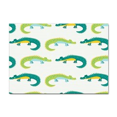 Cute-cartoon-alligator-kids-seamless-pattern-with-green-nahd-drawn-crocodiles Sticker A4 (100 Pack) by uniart180623